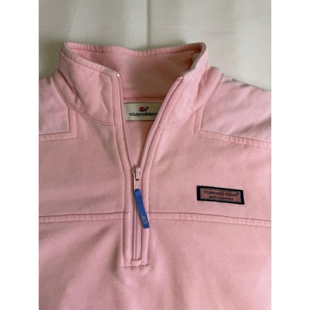 Vineyard Vines Pink 1/4 Zip Mock Neck Knit Sweatshirt Long Sleeve S